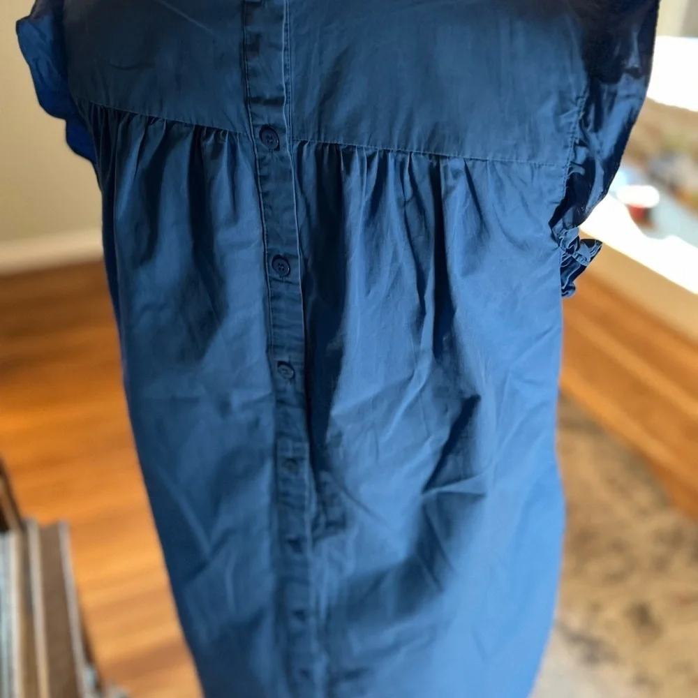 BTFL-life medium blue pleated summer dress with pockets and buttons down back - Picture 7 of 8
